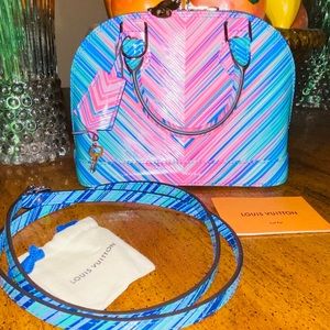 Louis Vuitton Epi Tropical Alma BB Blue Rose